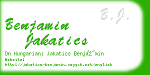 benjamin jakatics business card